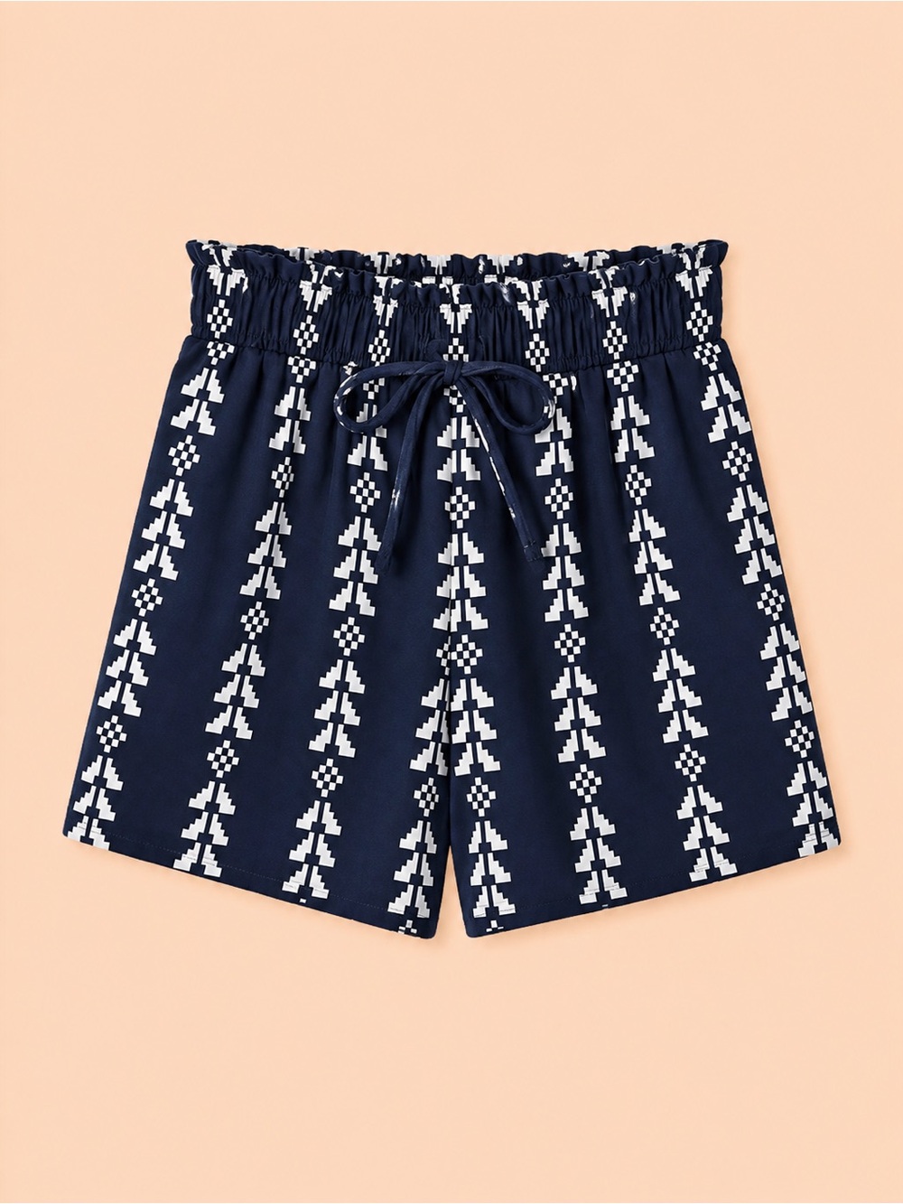 NAVY & WHITE HIGH WAISTED SHORTS